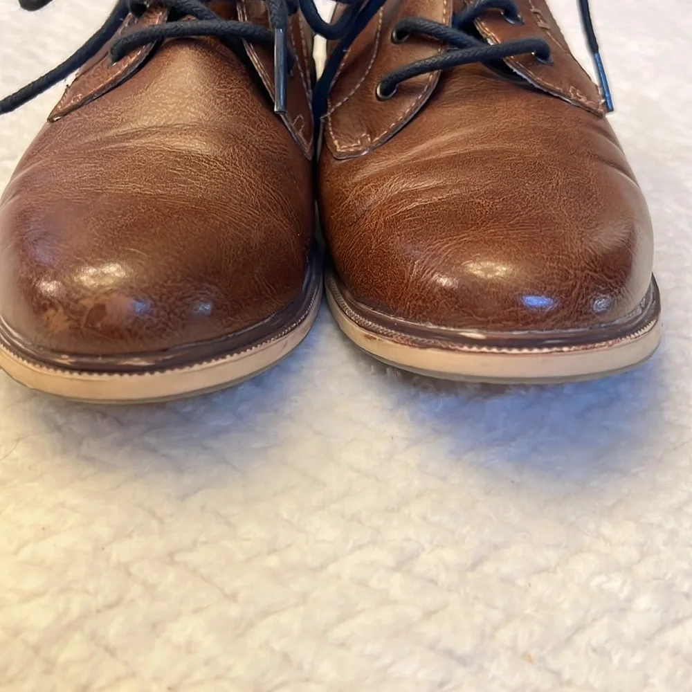 Max & Jake Kids Brown Faux Leather Oxford Dress Shoes Size 3M